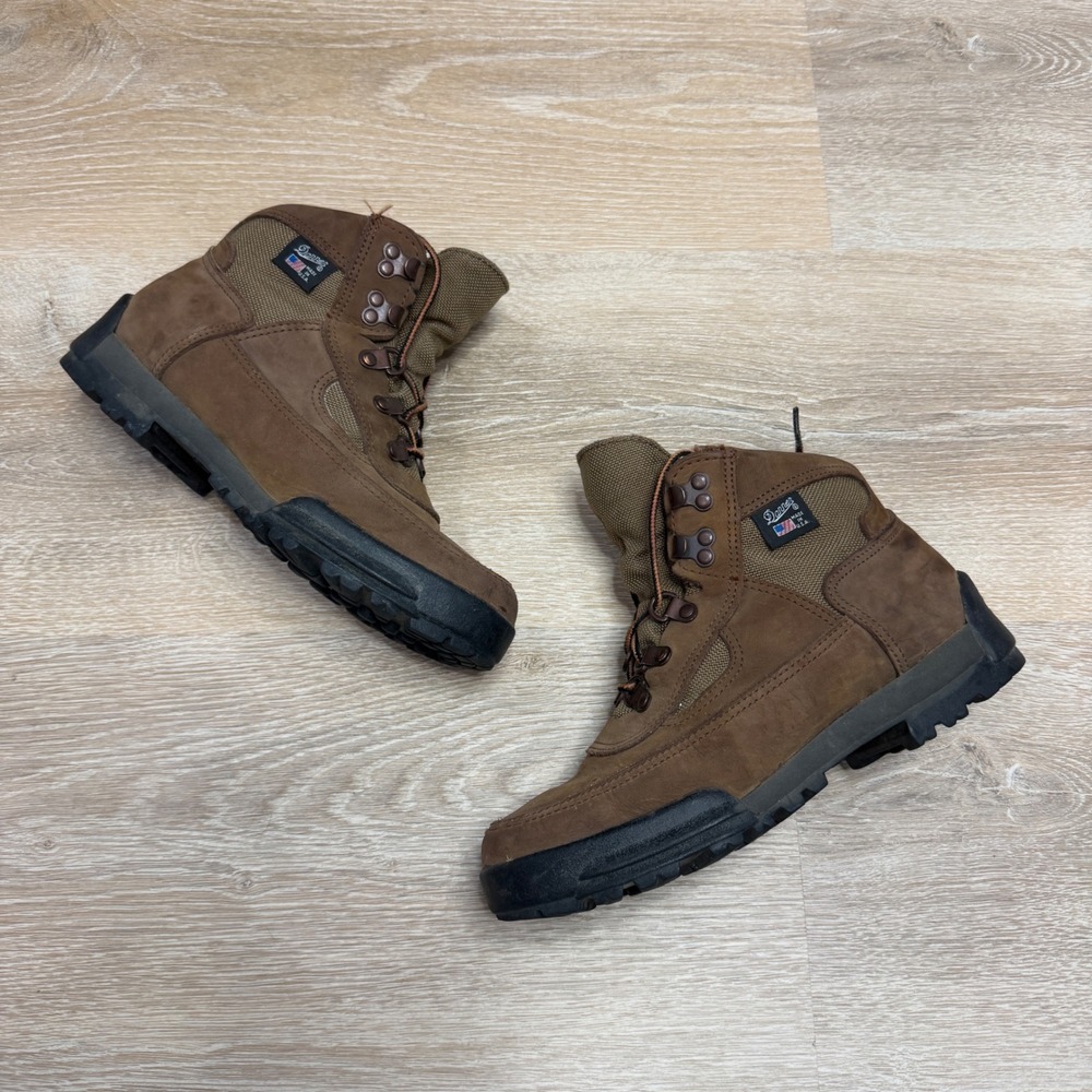 Danner Cross Hiker Boots Mens 7M Brown Leather Made in USA Hiking Work Shoes